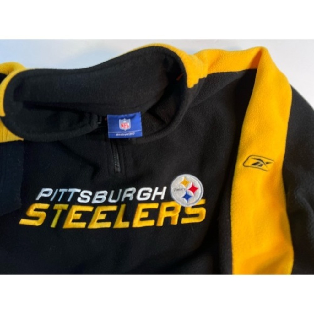 Pittsburgh Steelers‎ Jacket  Quarter zip Size XL  Fleece Pockets Reebok NFL